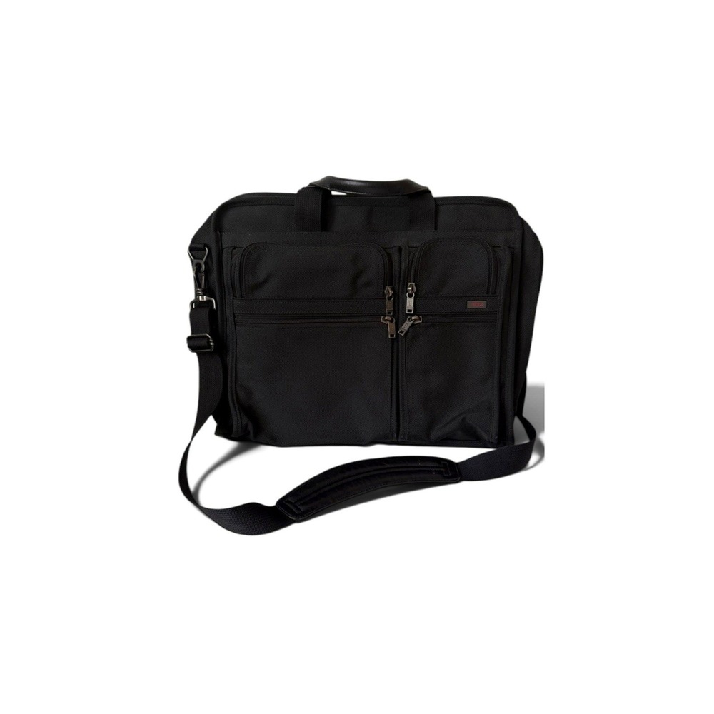 Tumi Alpha ballistic nylon expandable laptop briefcase dual front U-zip Pockets